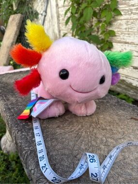 Special Edition Build-A-Bear Workshop Rainbow Gills Pride Axolotl Plush w/ Flag